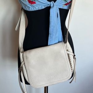 Coach Dakotah Leather Dakotah Crossbody Handbag Purse Whipstitch Chain Saddle